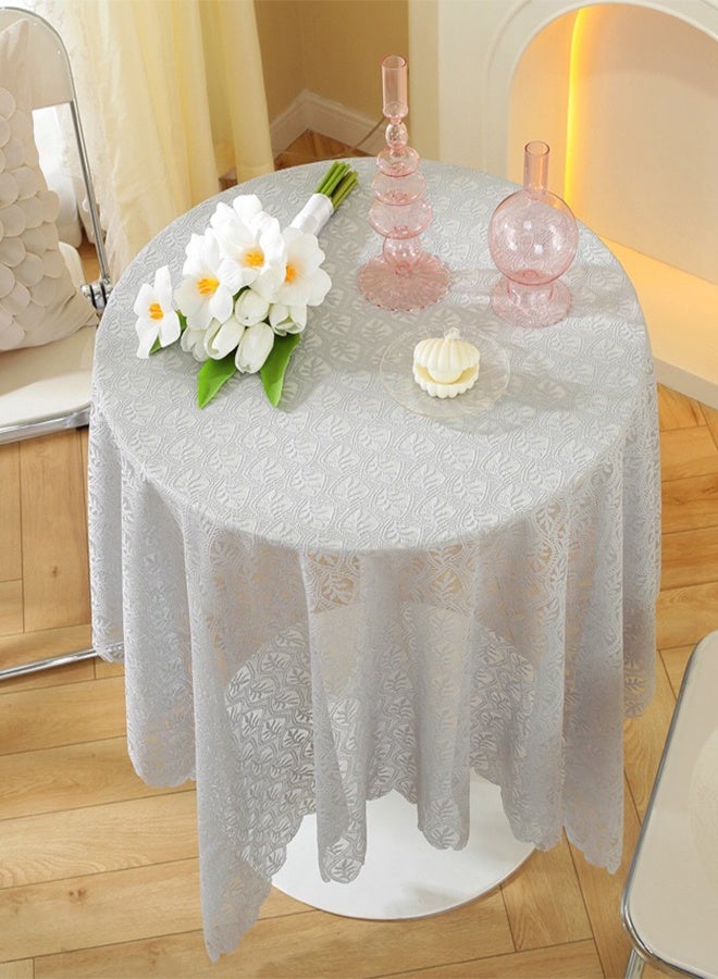Lace Tablecloth,Small Table Cloth for Round Coffee Table 90 x 90cm -Grey - Image 2